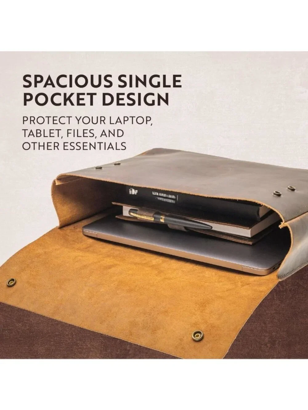 Spacious Leather Document Organizer & Portfolio Case for 13